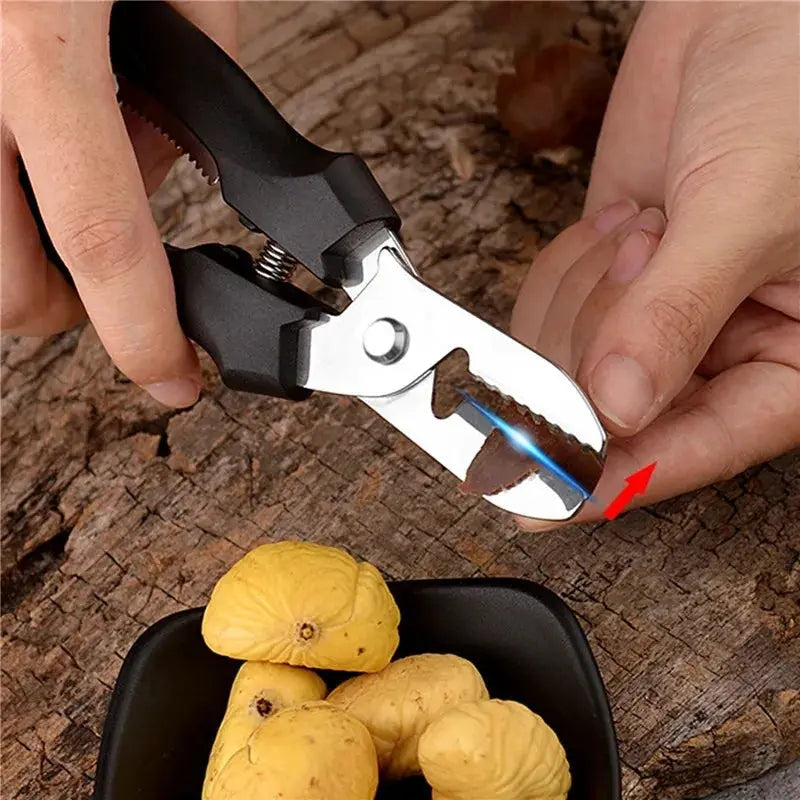ChefCraft Multipurpose Chestnut Scissors Peeler For Efficient Shell Peeling And Leather Clip Cross Cutting