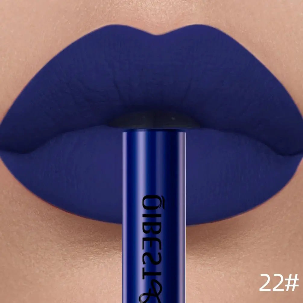 QIBEST Matte Liquid Lipstick Waterproof Long Lasting Velvet Lip Gloss Tint Tube Matte Nude Pigment Red Lipgloss Lips Makeup - Simples Market