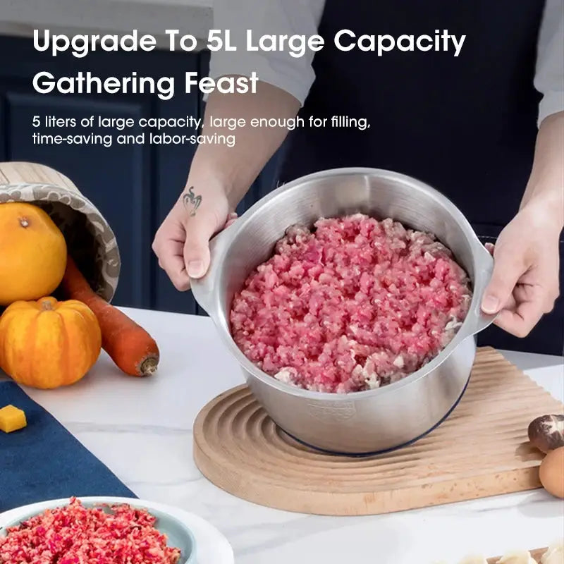 5L Electric Meat Grinder 304 Stainless Steel Food Processor Multifunctional Slicer Chopper Mincer Baby Food Maker