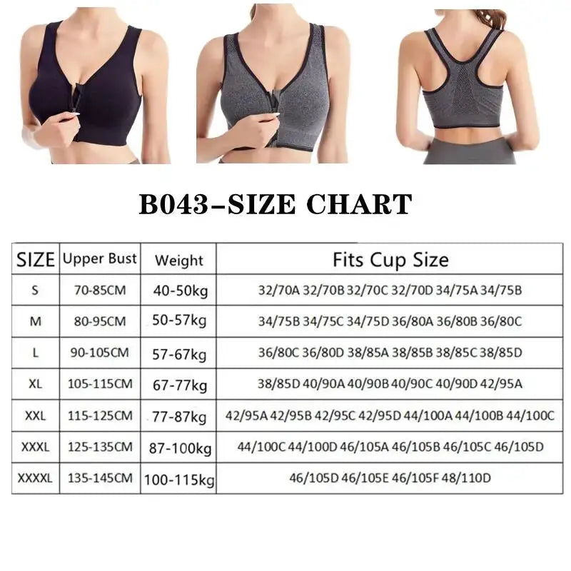Simples Market running fitness sports bras with front zipper, wireless, breathable, seamless; three-color set