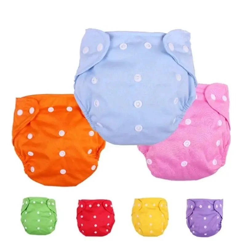 Eco Friendly Washable Reusable Cloth Diapers For Babies Grid Pattern Cotton Adjustable Training Pants 1 To 3 Years
