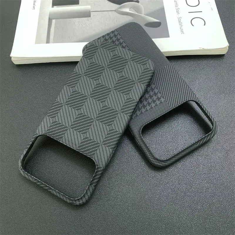 LuxCarbon Slim Carbon Fiber Case For iPhone 17 Pro Max 16 15 14 13 Shockproof Matte Bumper