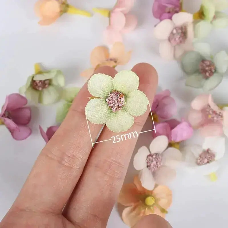 50 Piece Mini Artificial Rose Flower Heads Silk Fake Flowers For Home Decor Wedding Decoration Craft Wreaths Gifts