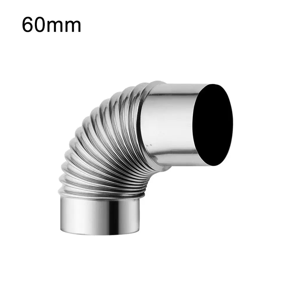 Leenkea 60 To 80mm Stainless Steel 90 Degree Elbow Chimney Liner Bend For Outdoor Camping Wood Stoves