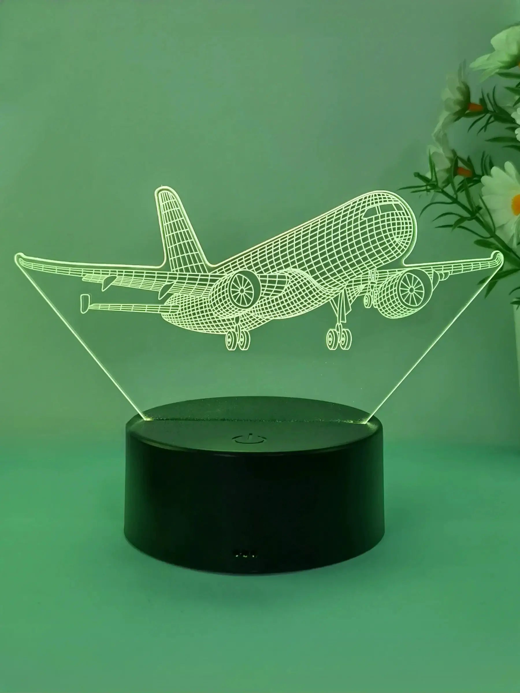 Airplane 3D night light, USB-powered decorative lamp by Simples Market