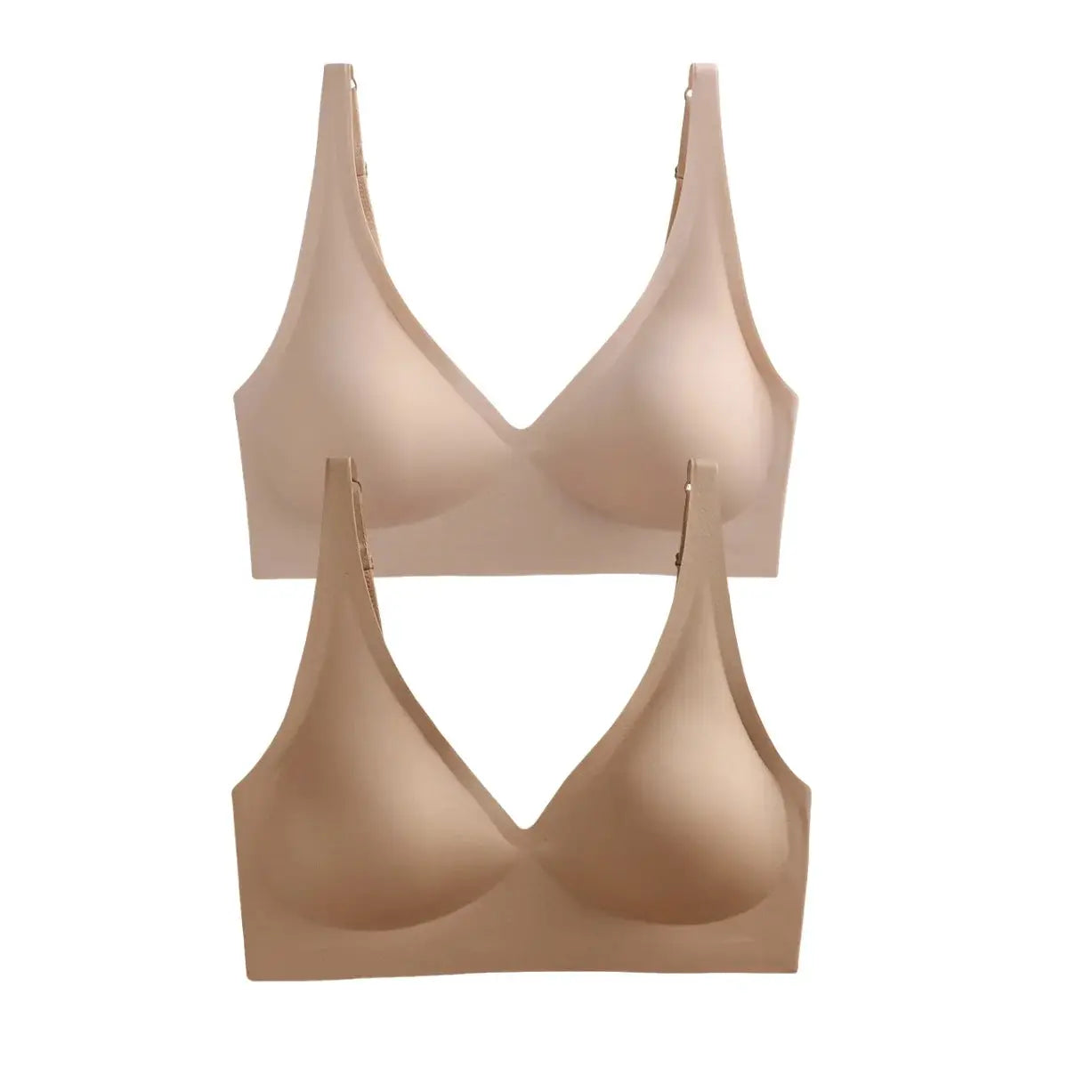 AuroraLuxe 2 Piece Seamless Wireless Push Up Bras Set With Soft Padding For All Day Comfort And Invisible Fit
