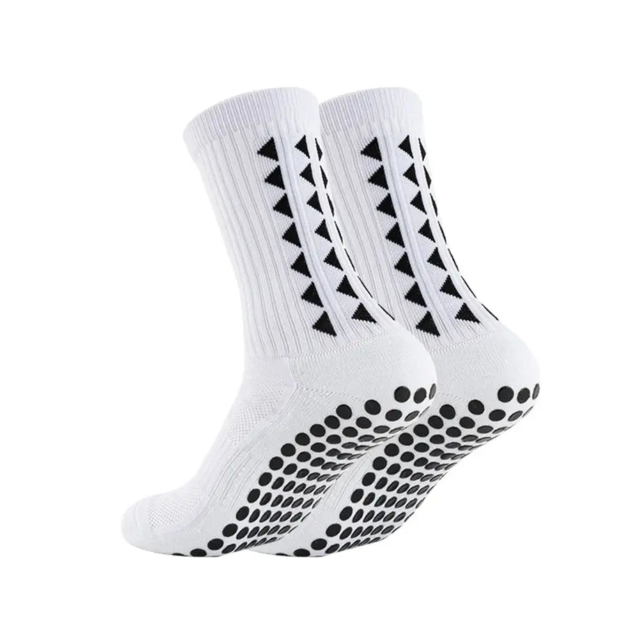 6 Pairs Grip Socks For Men And Women With Towel Bottom Cushioned Crew Length Athletic All Sports Socks