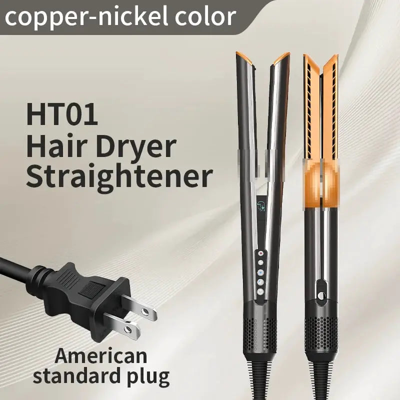 HT01 hair straighteners set (2) with copper-nickel plates, black bodies, American standard plug, Simples Market
