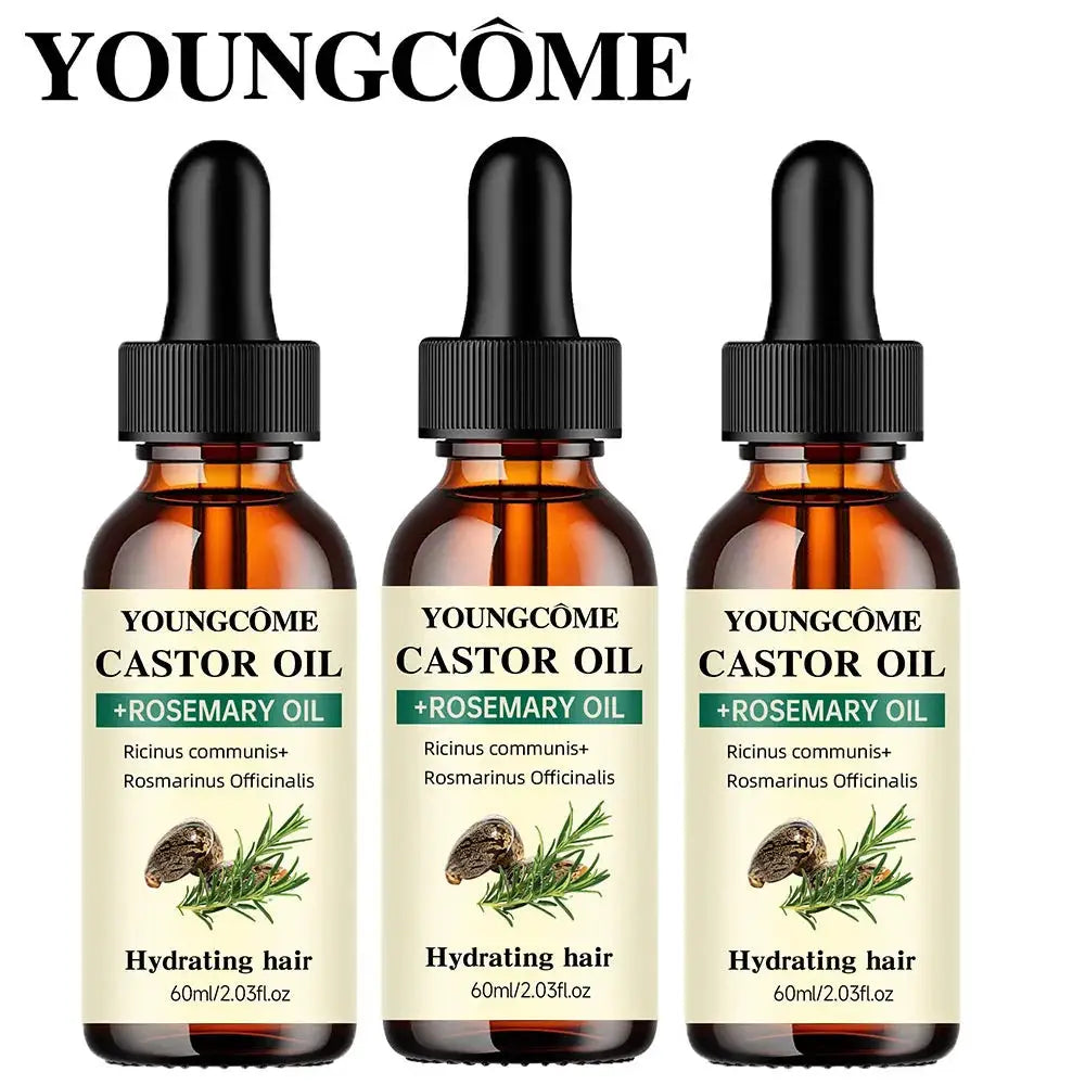 Castor Oil and Rosemary Oil Hair Growth Oil for Thicker Hair Shine and Reduced Hair Loss and Split Ends