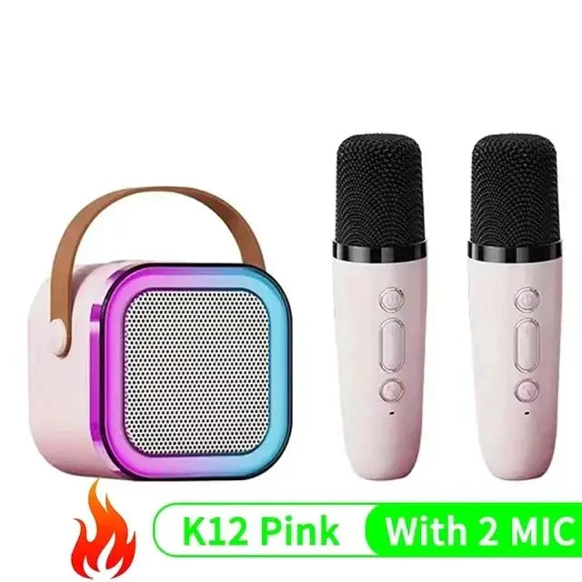 SoundPulse K12 Karaoke Machine Portable Bluetooth Speaker With One Or Two Wireless Microphones For Family Fun