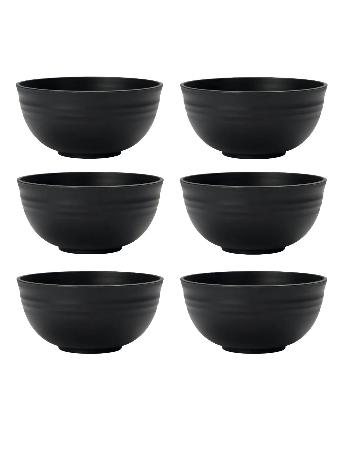 Black Grain Bowls Set 4 6 8 Pcs Reusable Plastic Dinner Bowls For Food Desserts Grains Outdoor Camping