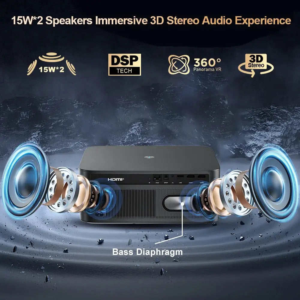 ThundeaL TD98Pro 3000 ANSI 4K Projector Android WiFi Portable Theater