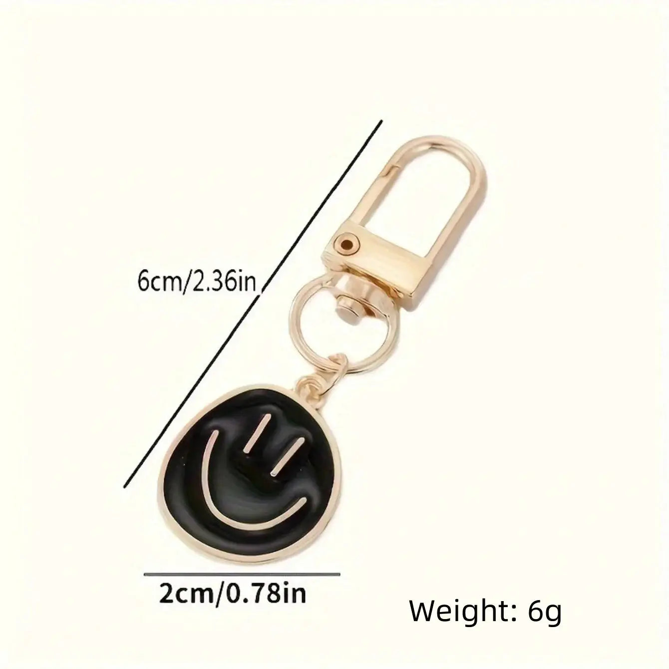 Smile Face Keychain Enamel Metal Key Ring Bag Accessory For Women And Ladies Multi Color Cute Pendant