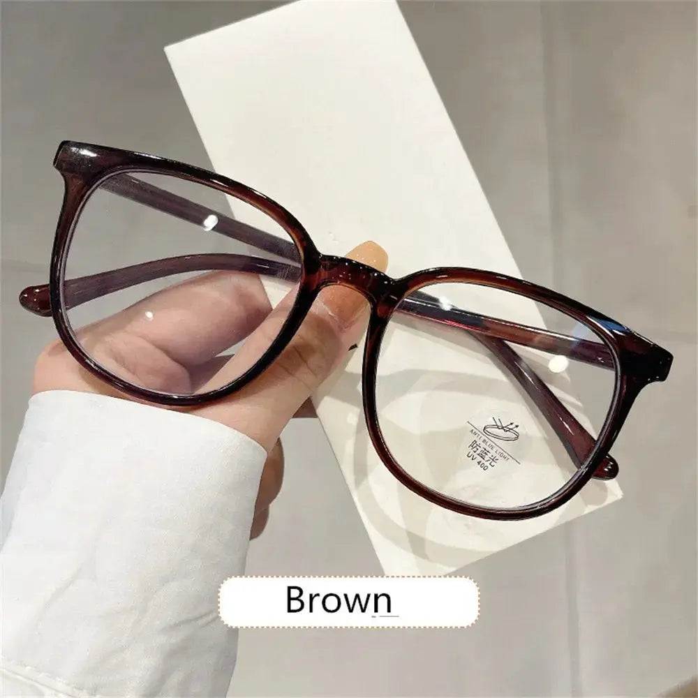 Korean Retro Square Glasses Ultra Light Transparent Frame Eyewear Anti Blue Light For Unisex
