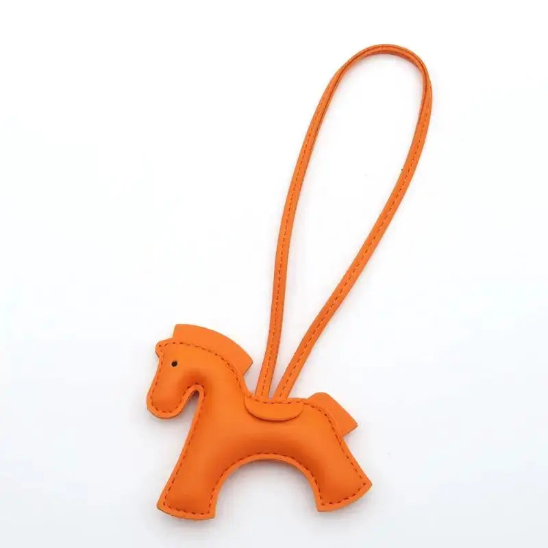Premium PU Leather Pony Embellishment Car Keychain Multicolor Horse Design For Bags Keys Gift Birthday