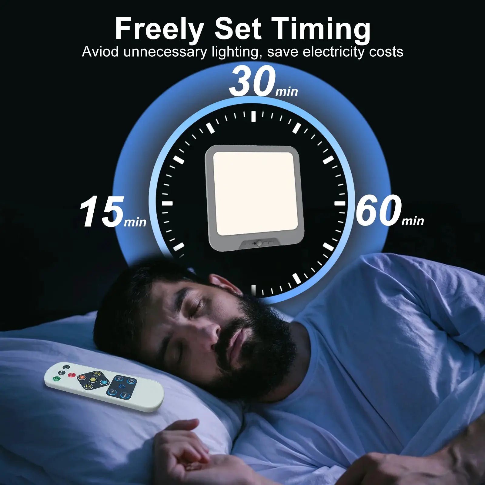 Simples Market rechargeable motion-sensor LED ceiling light with remote, 3 color temps, timer