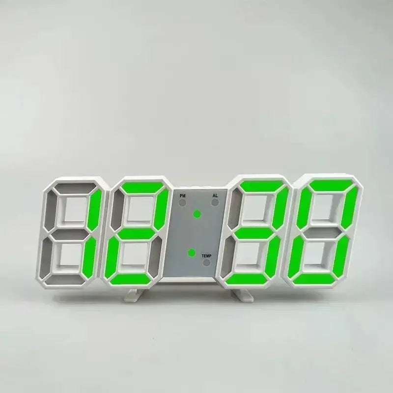 LumaTime Digital Wall Clock With Large LED Display Alarm Clock For Bedroom And Living Room Decor