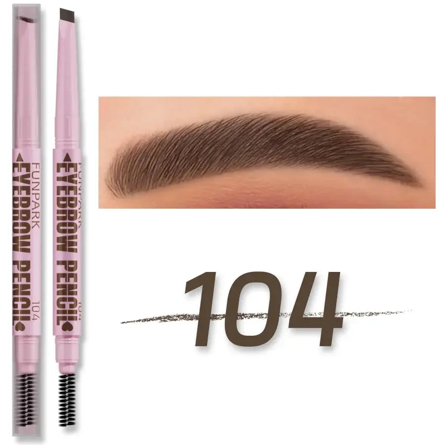 Glamourix 2 In 1 Eyebrow Pencil And Brush Waterproof Long Lasting Five Colors For Natural Definition