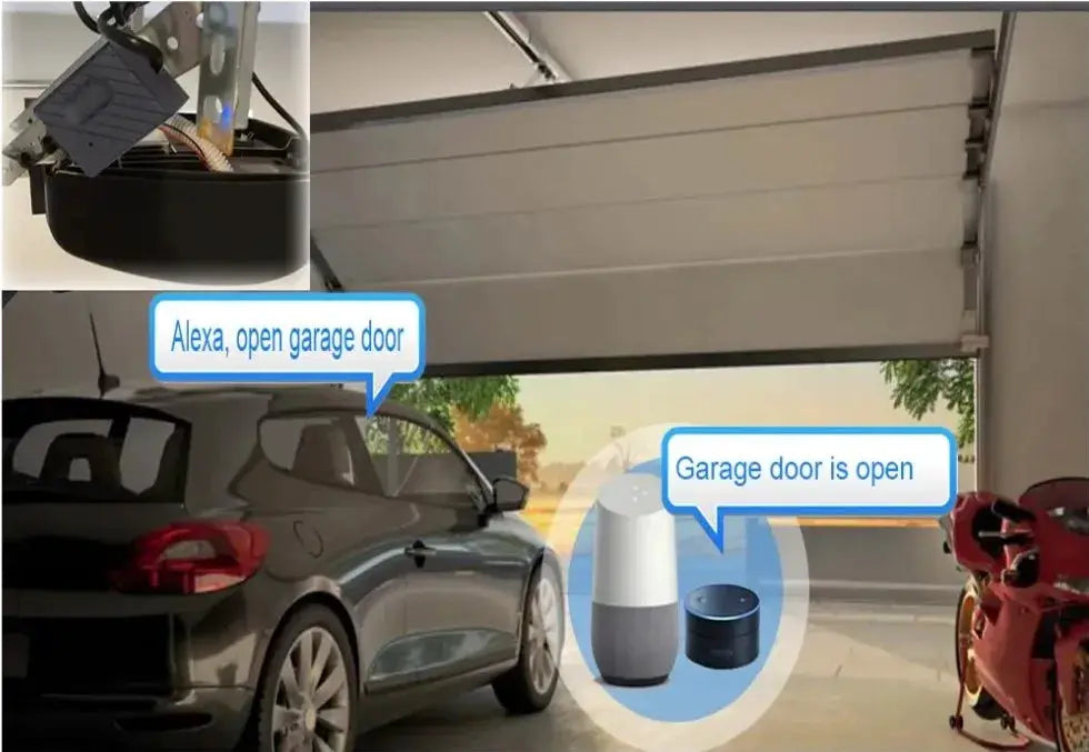 Smart garage door opener hub-free (DC5V) by Simples Market; Tuya Smart Life remote control with Alexa & Google Assistant