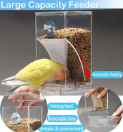 No Mess Automatic Bird Feeder Transparent Food Container for Small Birds and Parrots Cage Accessories