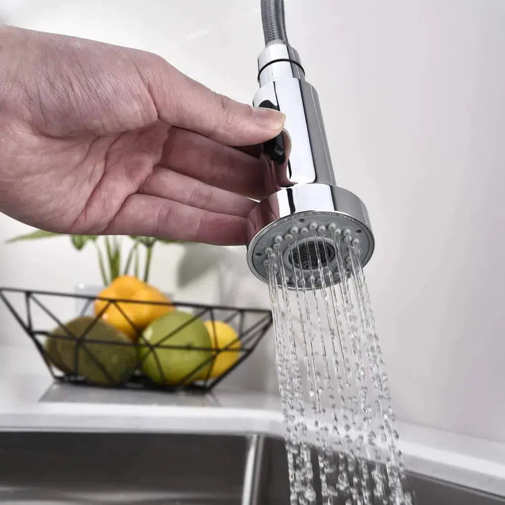 ABS chrome kitchen faucet head replacement with pull-down spray