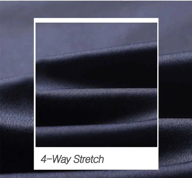 Men's New Classic Fit Bermuda shorts by Simples Market, navy 4-way stretch lightweight quick-dry fabric