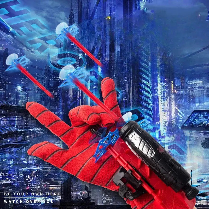 Disney Spider Man Hero Launcher Rotating Soft Bullet Gun With Suction Cup Ejection Toy For Kids Birthday Gift