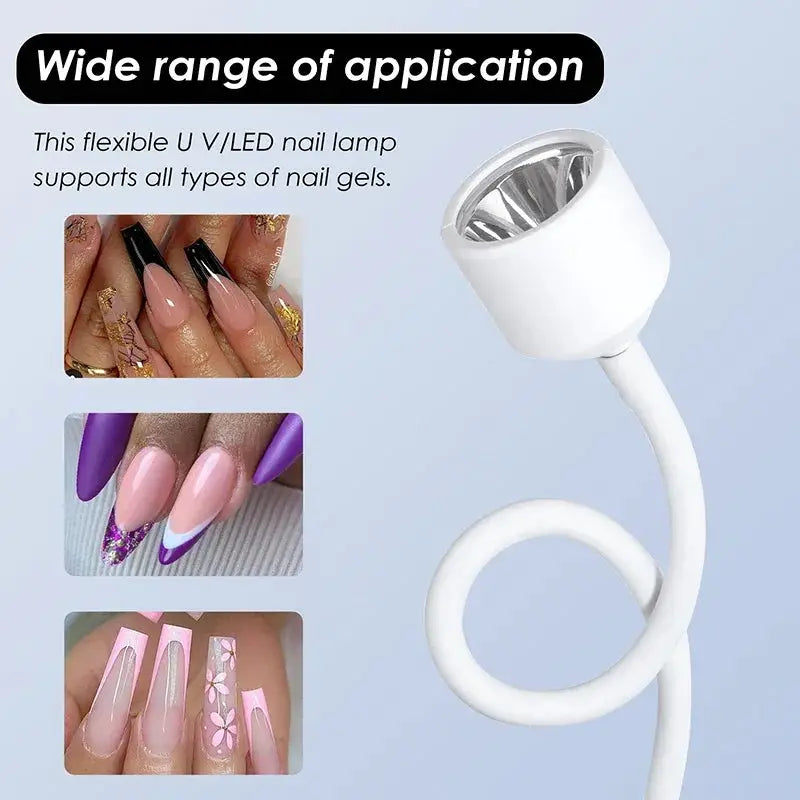 Mini Nail Dryer UV LED Nail Lamp Foldable USB C Nail Gel Polish Quick Dry Nail Art Dryer Manicure Tool