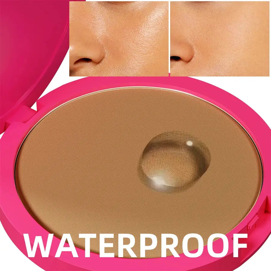 Kafurux Natural Matte Pressed Powder Oil Control Brighten Whitening Foundation Compact Concealer Makeup