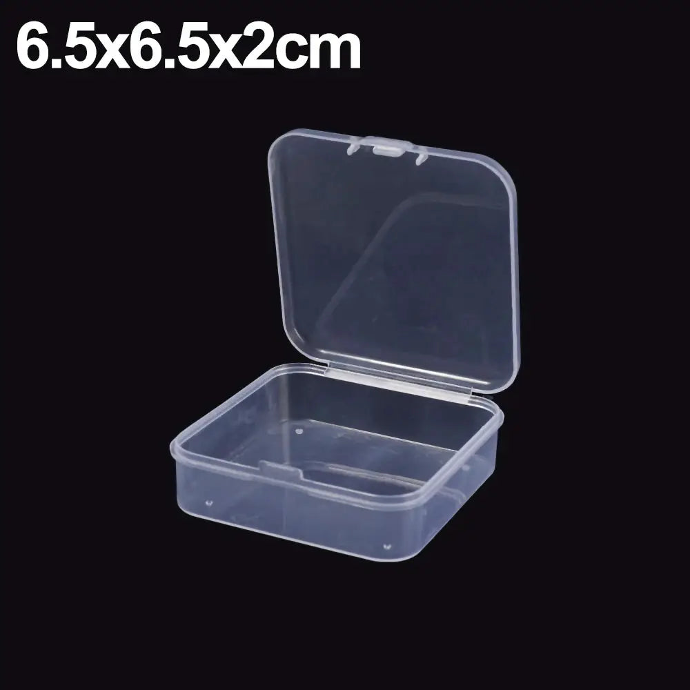 ClearView Transparent Plastic Storage Containers With Hinged Lids For Jewelry Crafts And Tabletop Organization