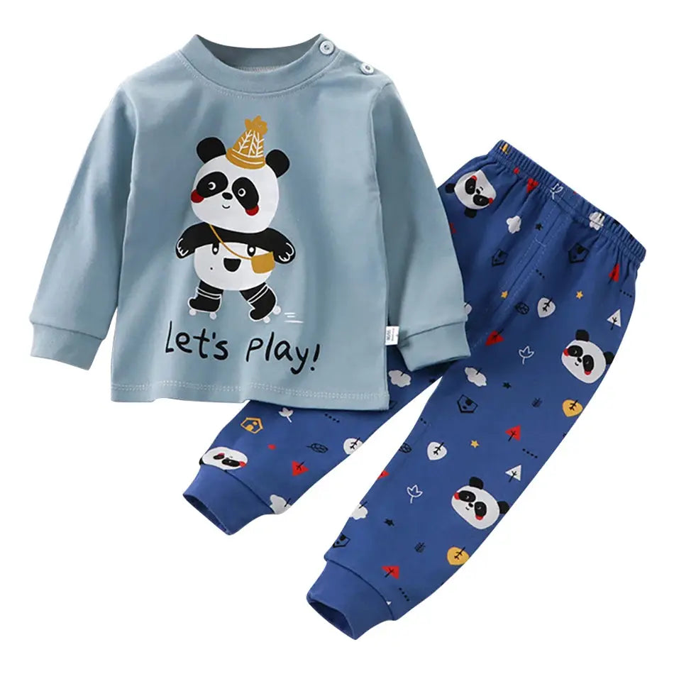 Cartoon Unicorn Kids Sleepwear Unisex Pajama Sets Durable Soft Warm Autumn Clothing Everyday Comfort