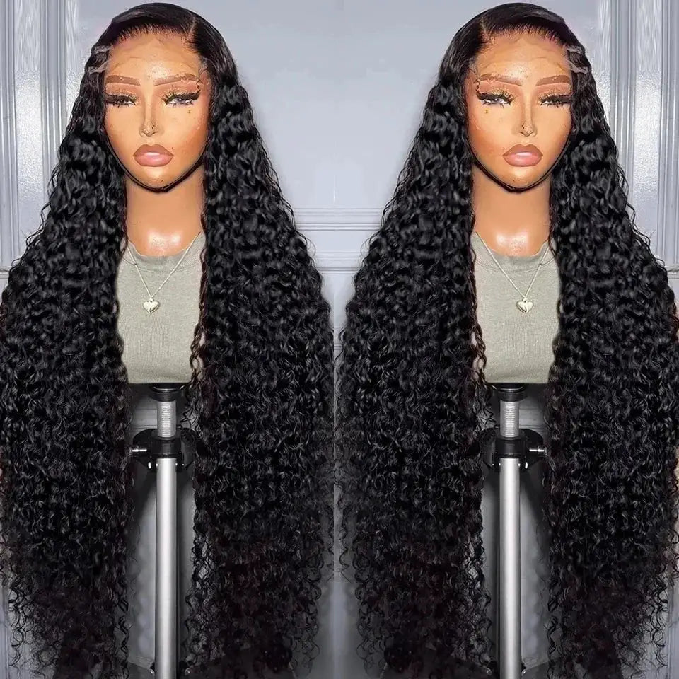 Glueless Wig Human Hair Deep Wave 13x6 HD Swiss Lace Frontal Curly Lace Front Ready To Wear Remy Pre Plucked Picku