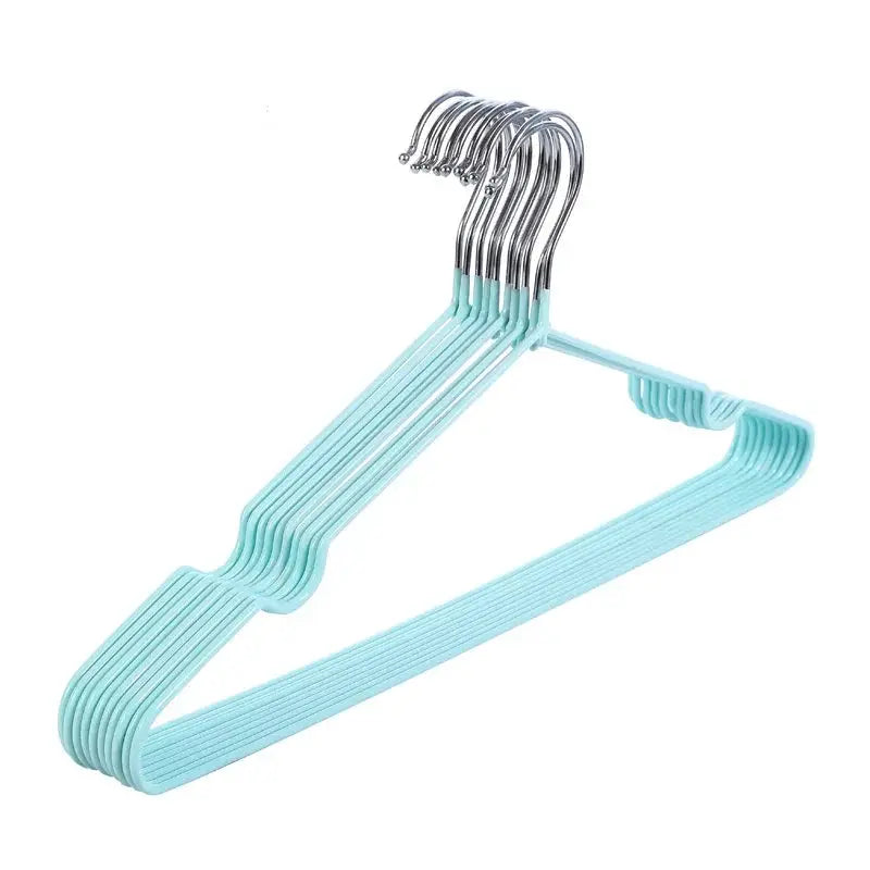 Simples Market turquoise anti-slip hangers, with metal hooks, 9-pack for wardrobe and bathroom organization