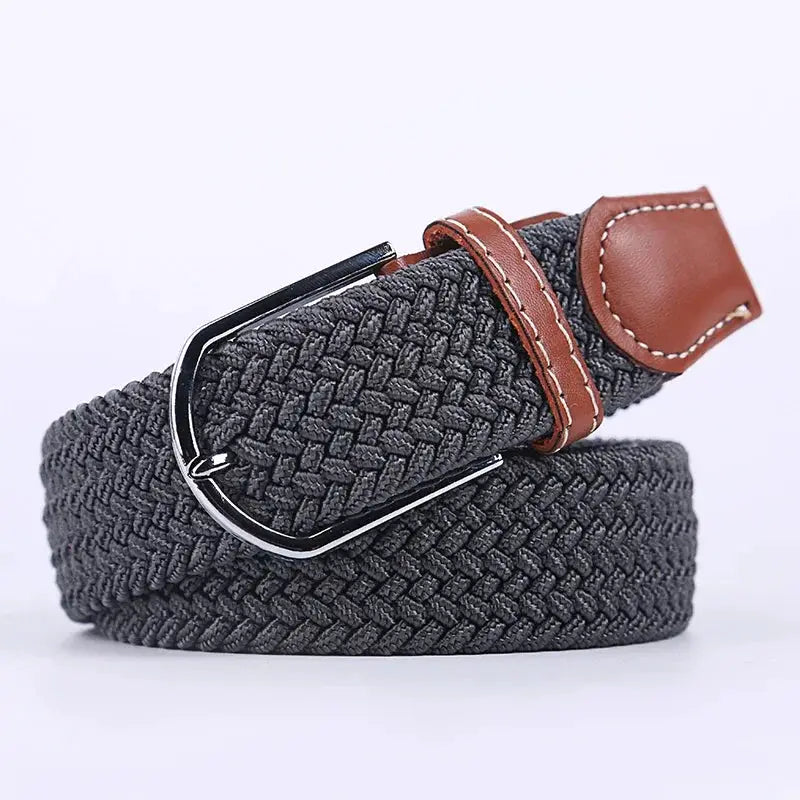 UrbanFlex Unisex Knitted Pin Buckle Belt Elastic Braided Canvas Stretch For Comfortable Jeans Wear