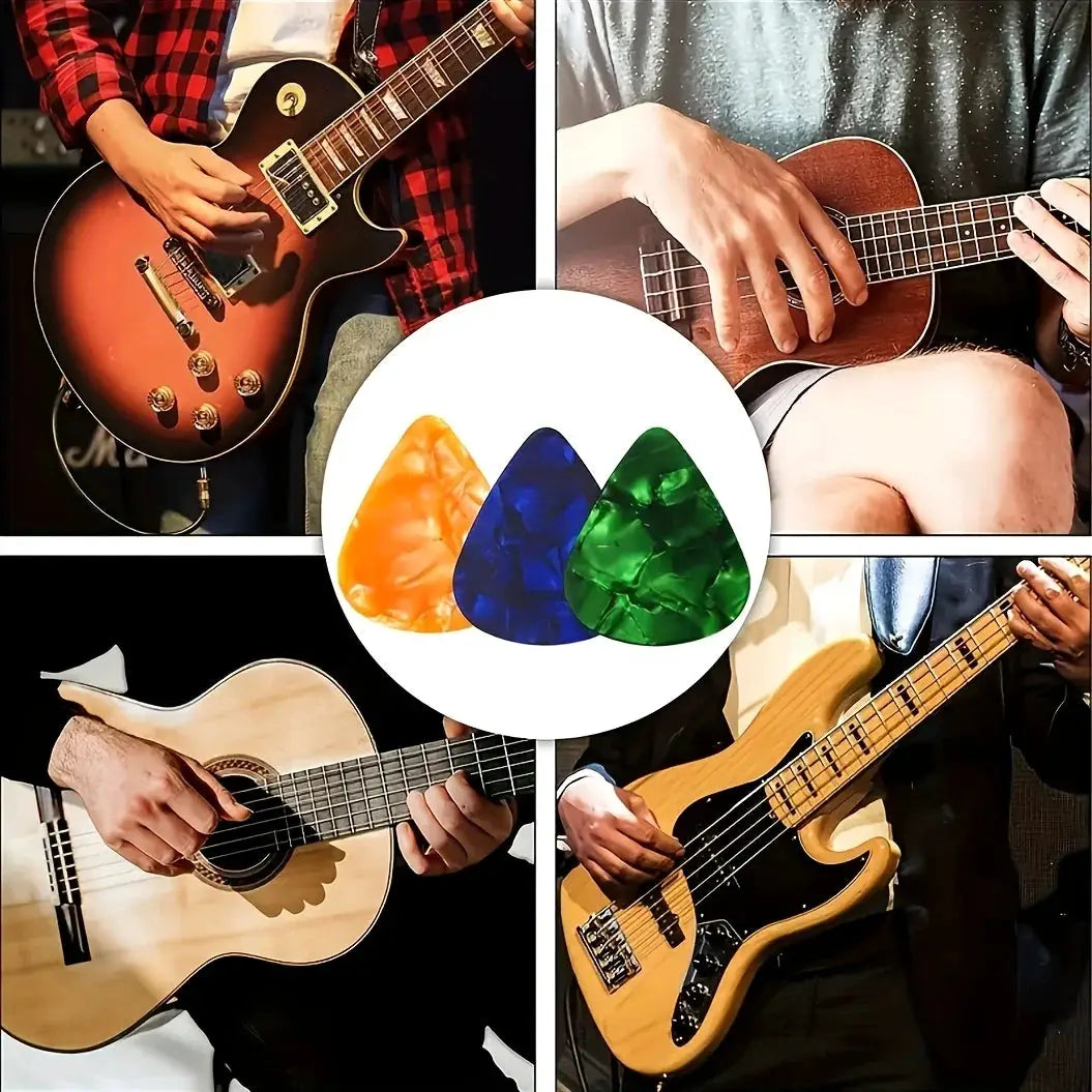 Miwayer 100 Piece Mixed Color Guitar Picks Pack Celluloid Assorted Thicknesses 0.46mm 0.71mm 0.96mm