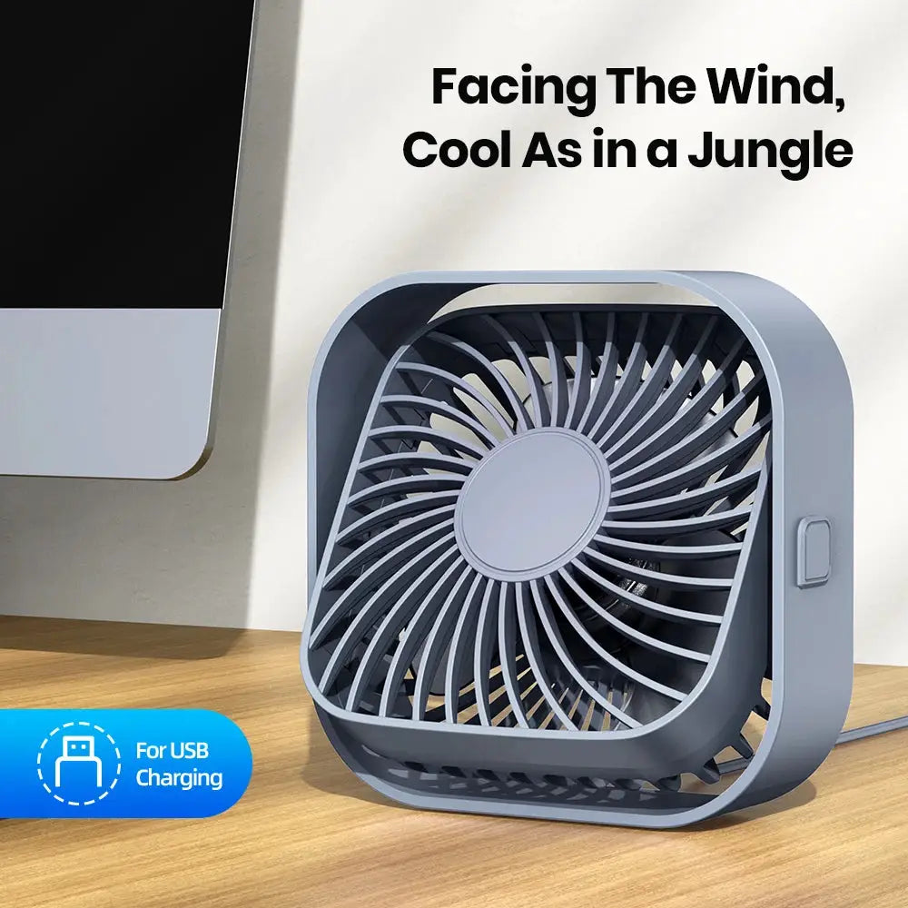 TOPK Mini Portable USB Desk Fan With Strong Airflow And Quiet Operation 3 Speed 360 Degree Rotatable Standing Fan