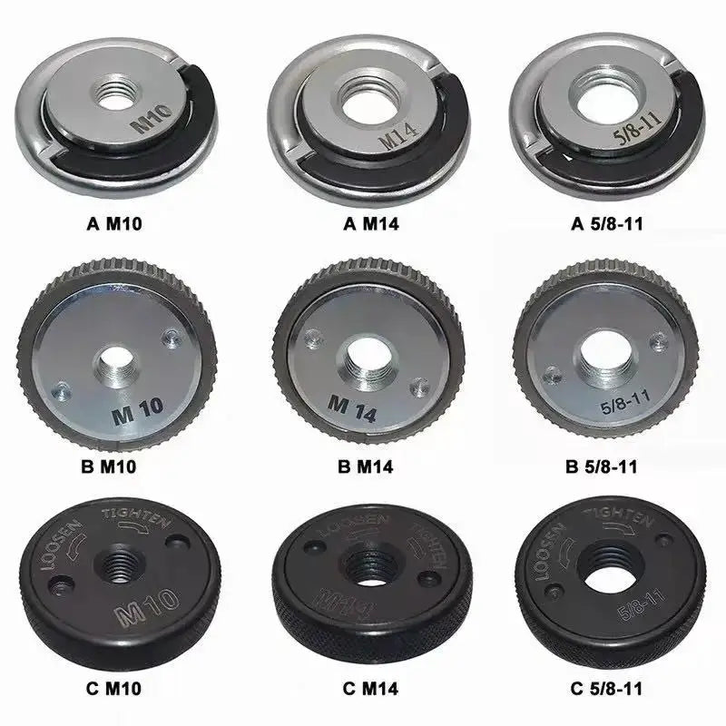 M10 Quick Release Self Locking Flange Nut With Pressing Plate Gear Type Accessories For Angle Grinder Polishing Discs