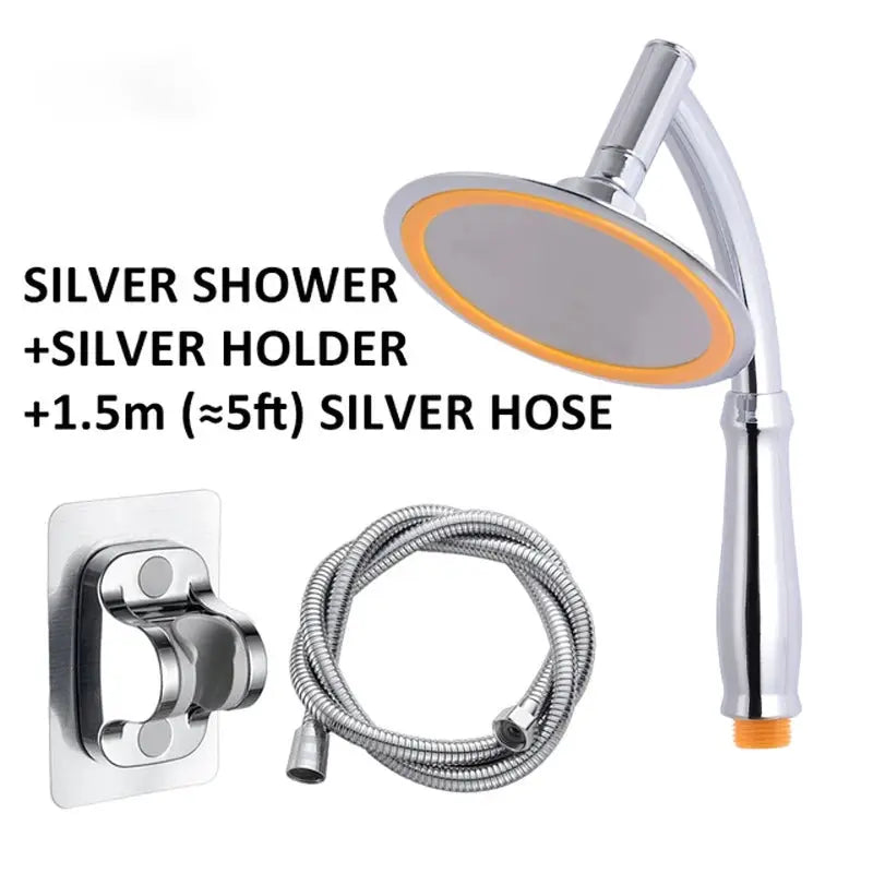 Shower head set by Simples Market, silver, 6-inch high-pressure handheld with 1.5m hose and wall mount