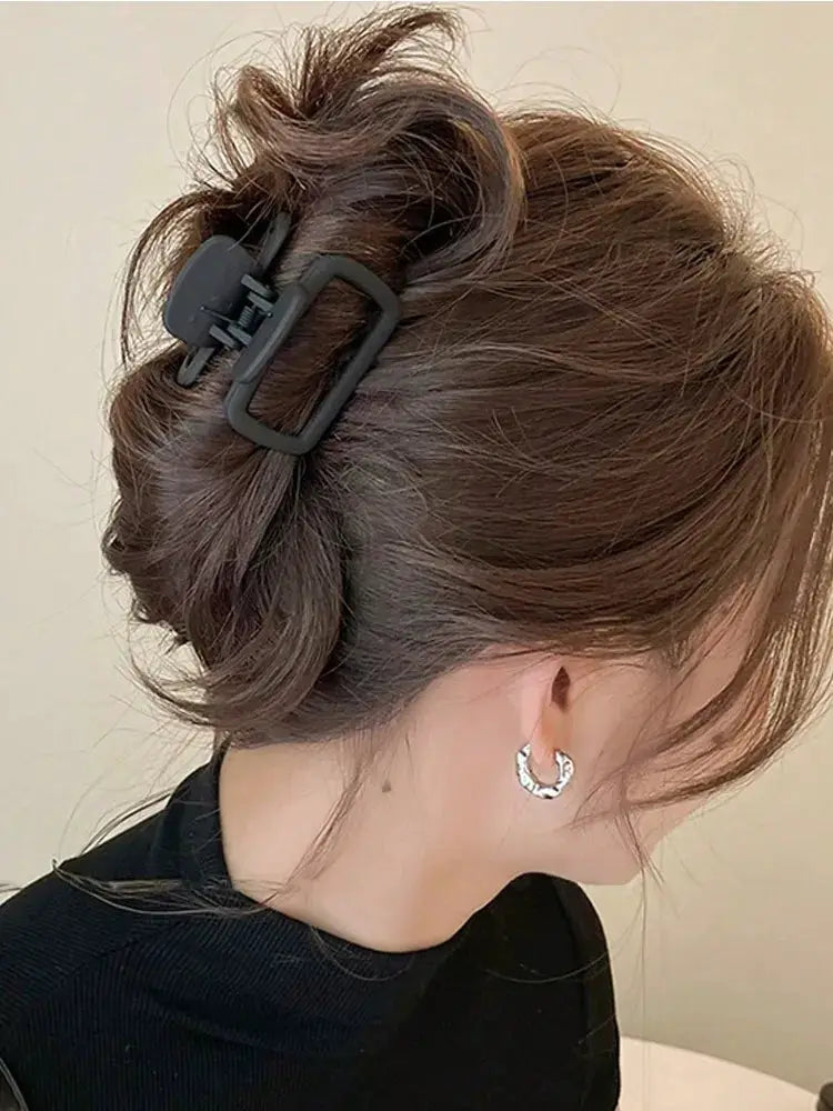AuraGlow Square Hair Claw Clips Set Lightweight Durable Plastic For Everyday Styling And Makeup