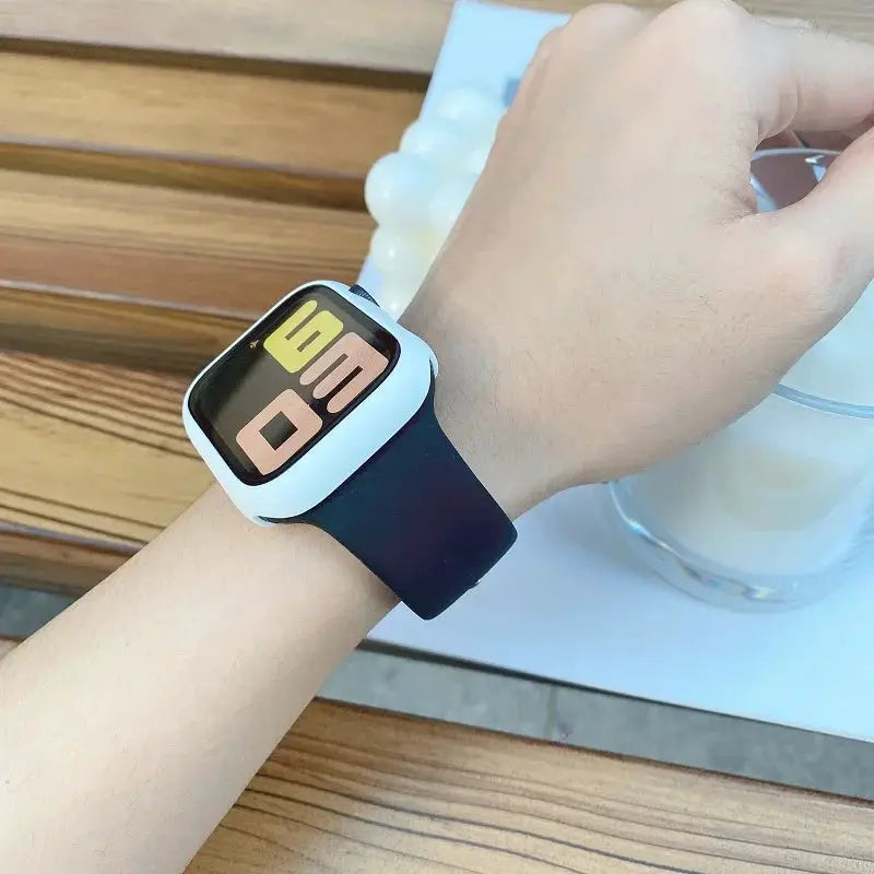 Silicone Apple Watch band, navy blue, compatible with 38-45mm models