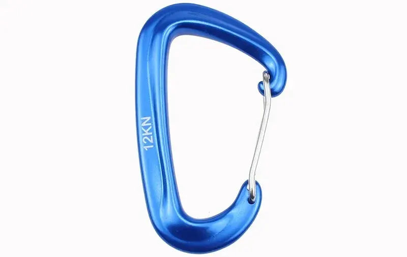 Simples Market blue 12KN D-shaped climbing carabiner with wire gate, aluminum outdoor gear