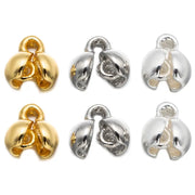 Bracelet end caps pearl connectors by Simples Market, gold and silver plated brass, 6 pcs for DIY jewelry making