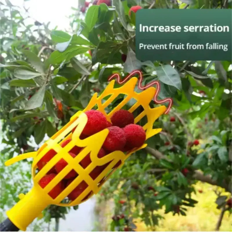 Farm Garden Fruit Picker With Deep Basket Head For Apple And Peach Harvest Convenient Fruit Catcher Tool