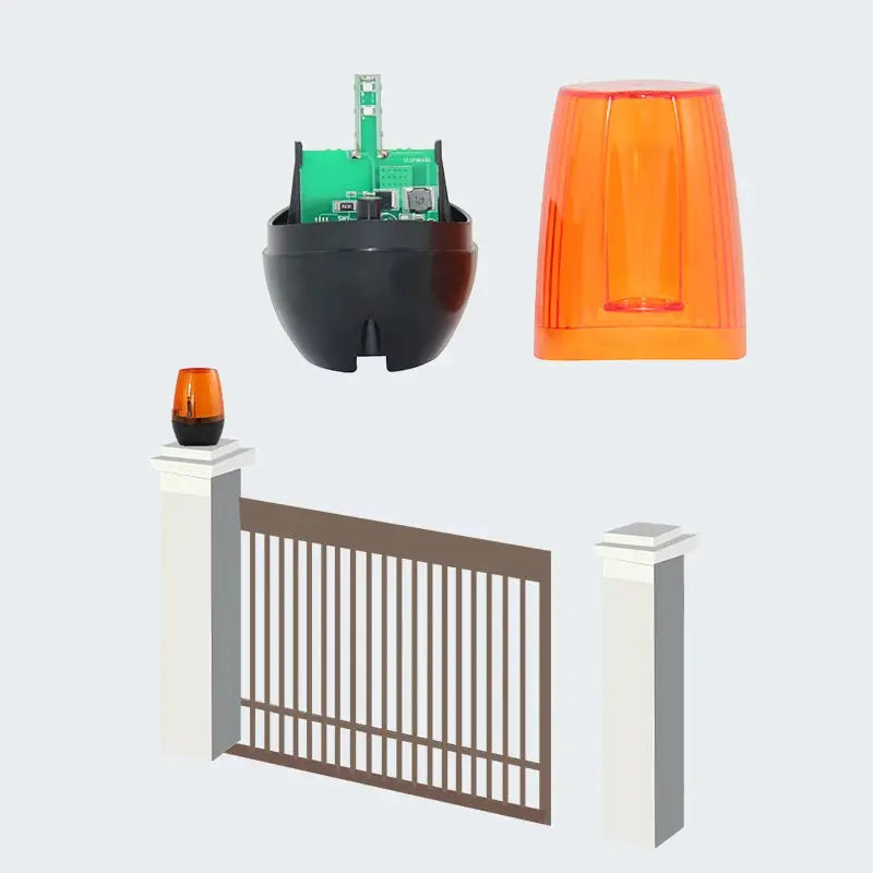 Gate flashing light beacon by Simples Market, orange LED beacon for swing/sliding gate openers