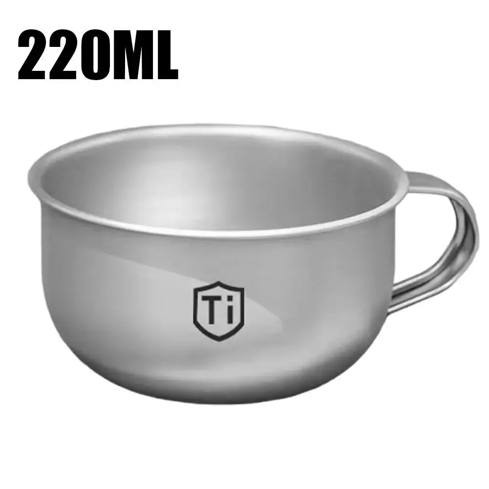 Mini Camping Water Cup Titanium Alloy Portable Tea Coffee Cup For Outdoor Kitchen And Mountaineering 80ml 220ml Capacity