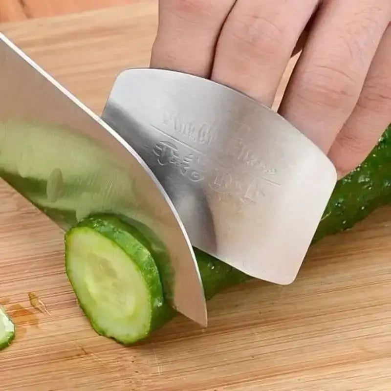 Stainless Steel Finger Protector For Kitchen Knife Slicing Guard Keeps Fingers Safe During Chopping