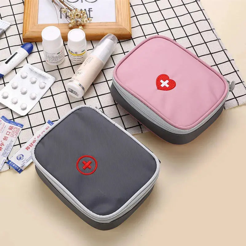 Mini Home First Aid Kit And Portable Tablet Storage Organizer With Large Capacity And Multiple Compartments
