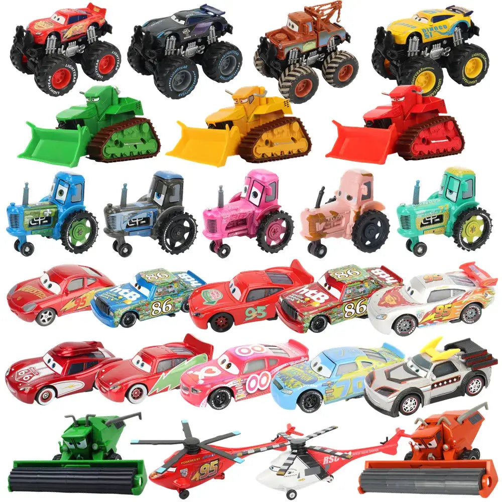 Disney Pixar Cars One Fifty Five Scale Diecast Lightning McQueen And Mater Metal Car Model Collectible Toy