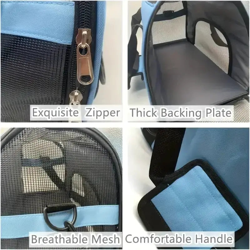 Portable Pet Carrier Bag Breathable Mesh For Small Dogs And Cats Travel Outdoor Handbag