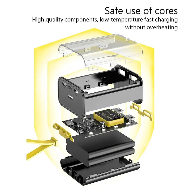 3x18650 Battery Charger Case DIY Power Bank Box Fast Charge 5V 2A Double USB Output LED Night Light